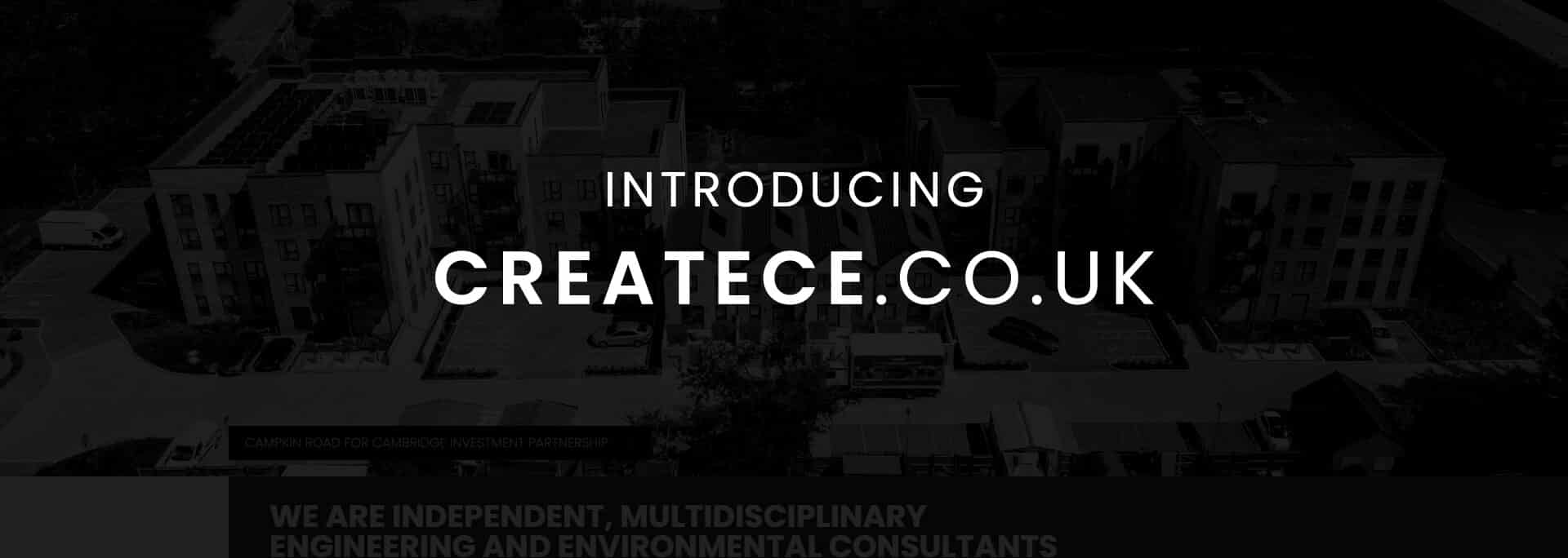 Create Consulting Engineers website homepage introducing the independent multidisciplinary engineering and environmental consultancy founded in 2009.