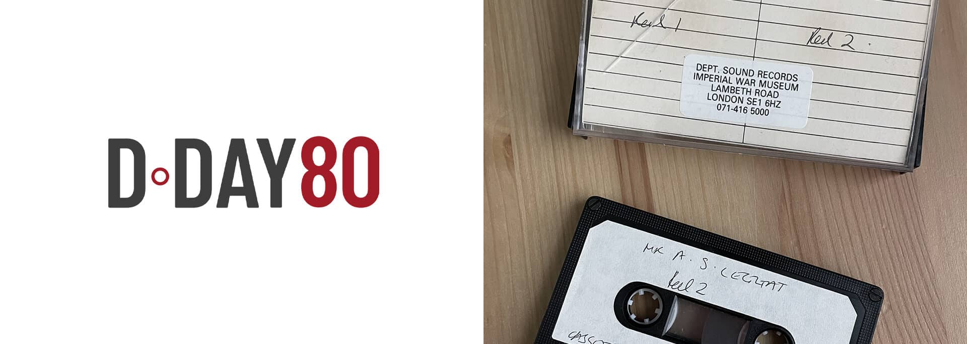 Cassette tape and documentation for Second World War veteran interview recordings from Imperial War Museum collection.