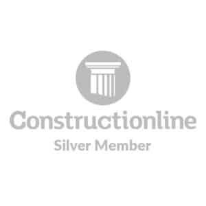 Constructionline Silver Member badge featuring a classical column icon, recognising Create Consulting Engineers' accreditation and commitment to quality standards.