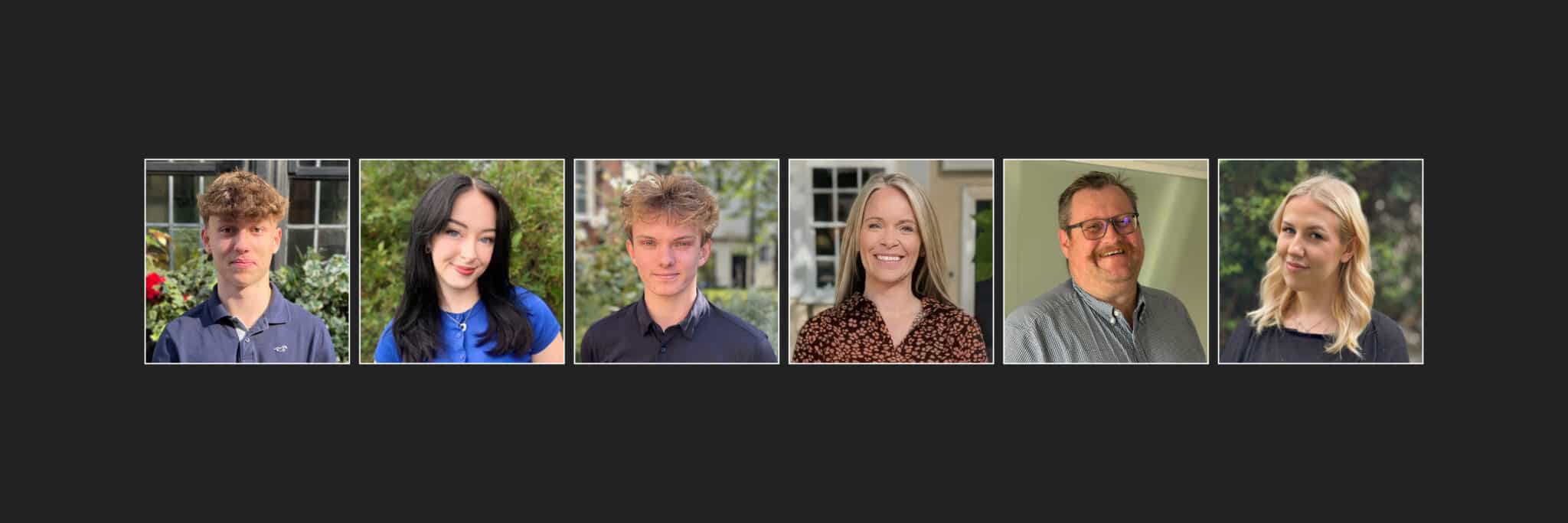 Six Create Consulting Engineers staff members, including new starters and apprentices, photographed in September for the business announcement.